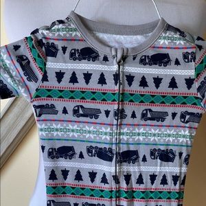 Old Navy Christmas & Construction footie boys PJ’s
